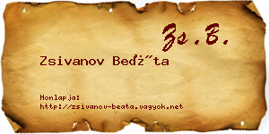Zsivanov Beáta névjegykártya