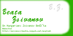 beata zsivanov business card